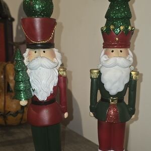 Holiday Nutcracker Duo with Glittering Trees